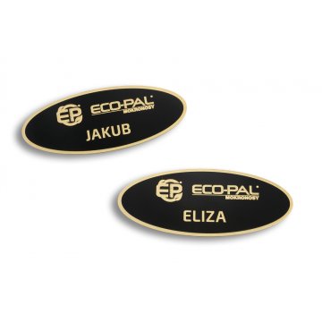 Ekskluzywny identyfikator z mosiądzu - 66x26mm - mosiądz powlekany - ID067 