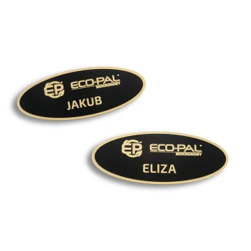 Ekskluzywny identyfikator z mosiądzu - 66x26mm - mosiądz powlekany - ID067 