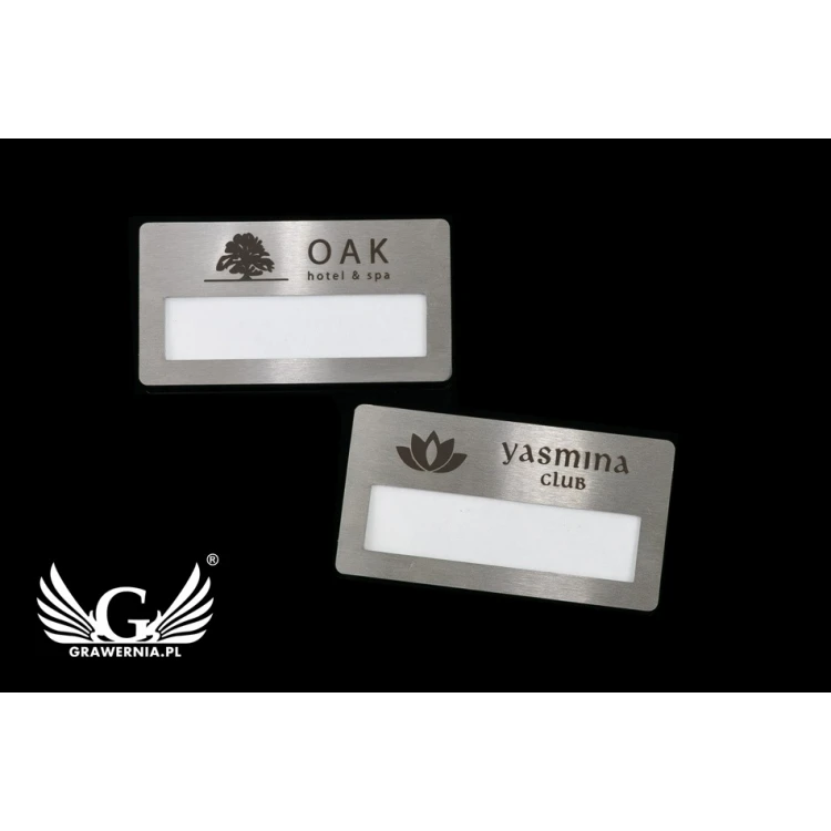 Ekskluzywny identyfikator z okienkiem - 68x36mm - ID092 - stal