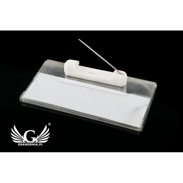Ekskluzywny identyfikator z okienkiem - 68x36mm - ID092 - stal