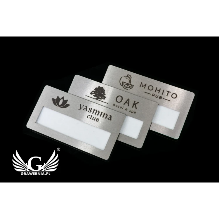 Ekskluzywny identyfikator z okienkiem - 68x36mm - ID092 - stal