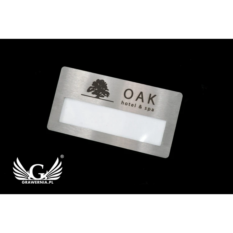 Ekskluzywny identyfikator z okienkiem - 68x36mm - ID092 - stal