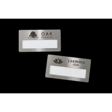Ekskluzywny identyfikator z okienkiem - 68x36mm - ID092 - stal