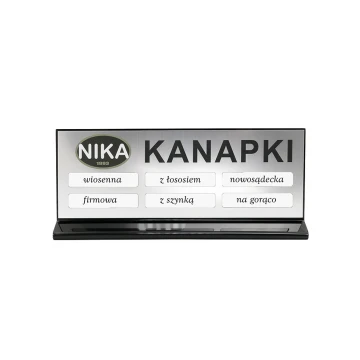 Ekspozytor akrylowy na wymienne karteczki - wym: 356x145mm - model K012