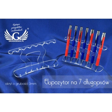 Ekspozytor na 7 długopisów - acryl model D001