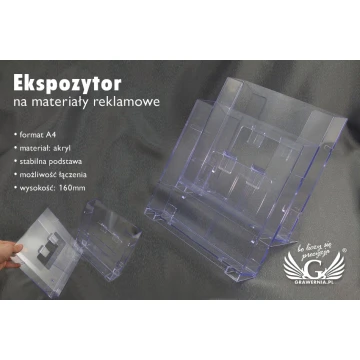 Ekspozytor na materiały reklamowe - format A4 - model K004