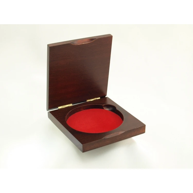 Kasetka etui drewniane z dwoma gniazdami na medal o średnicy 70mm - KAS05