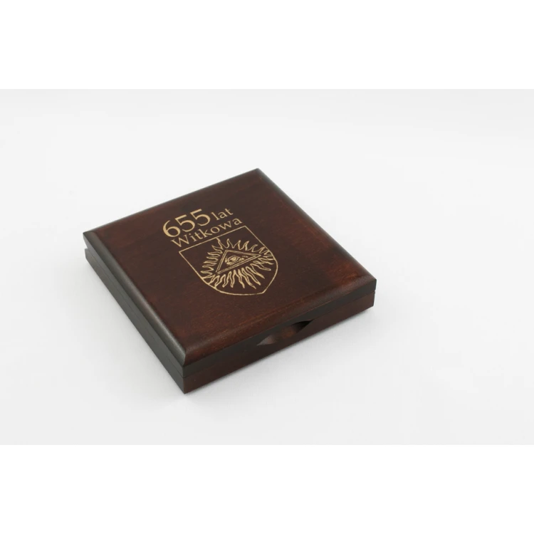 Kasetka etui drewniane z dwoma gniazdami na medal o średnicy 90mm - KAS07
