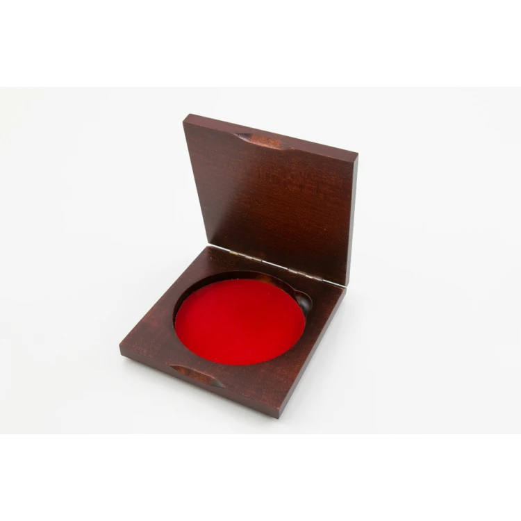 Kasetka etui drewniane z pojedynczym gniazdem na medal o średnicy 70mm - KAS06