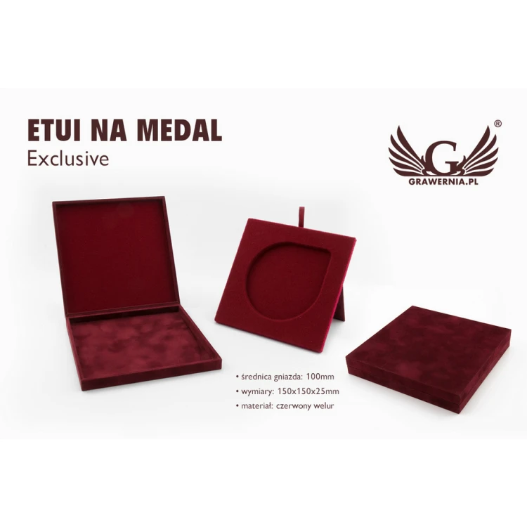 Etui exclusive na medal o średnicy 100mm - bordowe - ET020