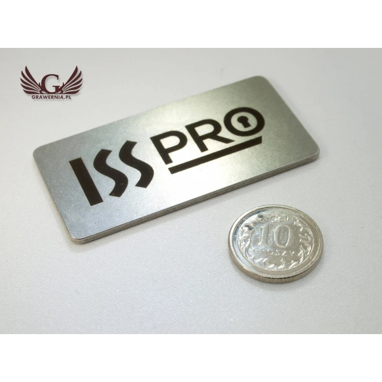 TABLICZKA metalowa Z LOGO TWOJEJ FIRMY - wym. 50x25x1,5mm