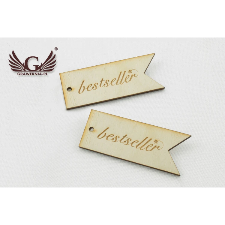 Etykiety drewniane, cenówki grawerowane laserem - wymiary: 60x23mm - EDR021