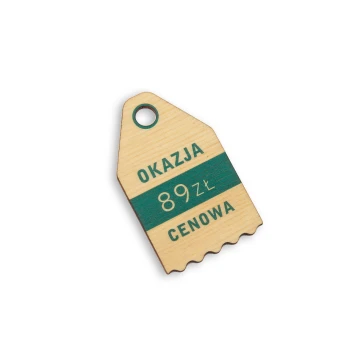 Etykiety drewniane, cenówki - wymiary: 36x60mm - druk UV - EDR002
