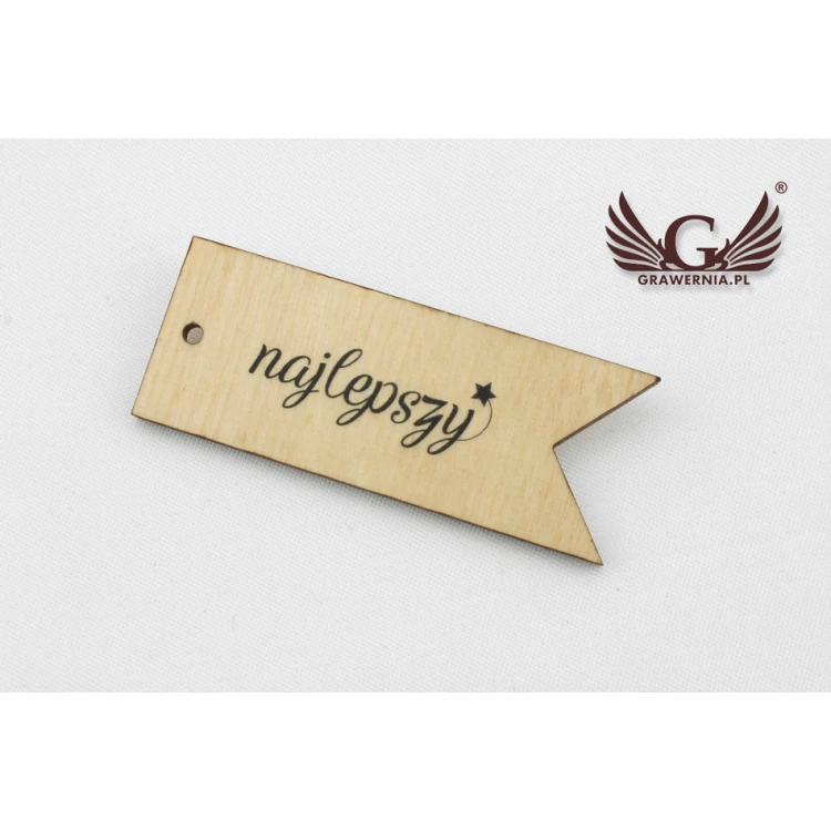 Etykiety drewniane, cenówki - wymiary: 60x23mm - druk UV - EDR014