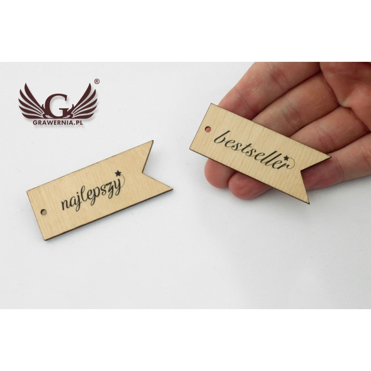 Etykiety drewniane, cenówki - wymiary: 60x23mm - druk UV - EDR014