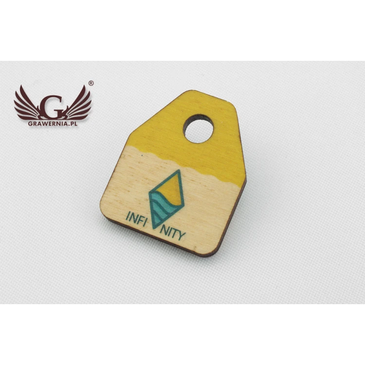 Etykiety drewniane, cenówki - wymiary: 24x30mm - druk UV - EDR016
