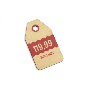 Etykiety drewniane, cenówki - wymiary: 34x60mm - druk UV - EDR003