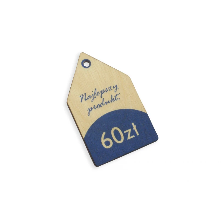 Etykiety drewniane, cenówki - wymiary: 36x60mm - druk UV - EDR011