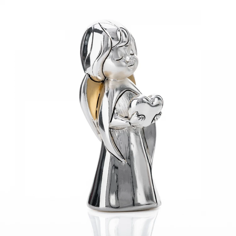 Figurka aniołka trzymającego serce -  Pamiątka Pierwszej Komunii Świętej -  wys. 10cm - R17888