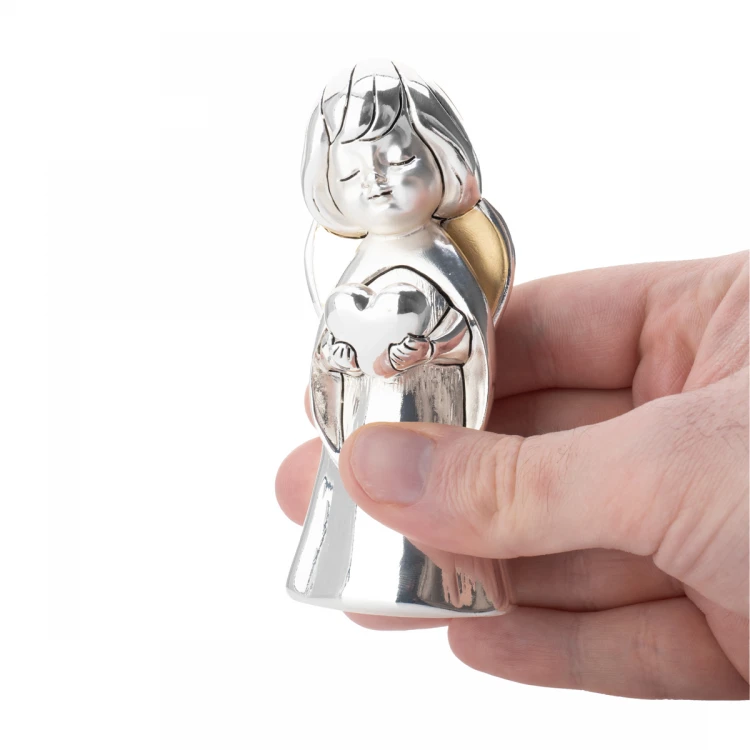 Figurka aniołka trzymającego serce -  Pamiątka Pierwszej Komunii Świętej -  wys. 10cm - R17888