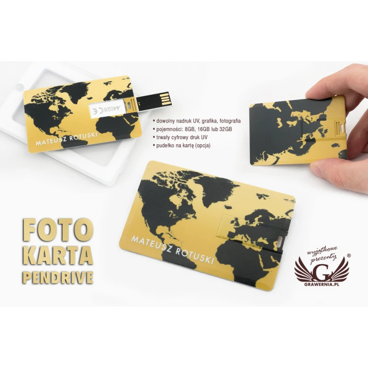 Foto Karta Pendrive 8GB, 16GB lub 32GB USB 2.0 - druk UV - PEN015
