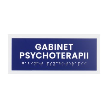 Gabinet psychoterapii - tabliczka na drzwi lub ścianę z pismem Braille'a - wym. 174x74mm - TAB560