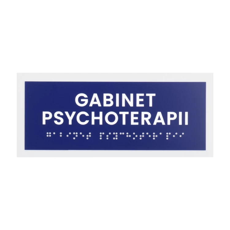 Gabinet psychoterapii - tabliczka na drzwi lub ścianę z pismem Braille'a - wym. 174x74mm - TAB560