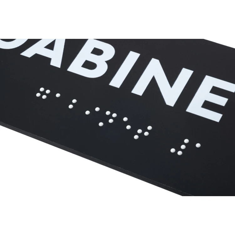Gabinet - tabliczka z pismem Braille'a - akryl czarny mat - wym. 160x60mm - DARK - TAB422 