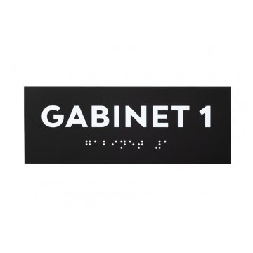Gabinet - tabliczka z pismem Braille'a - akryl czarny mat - wym. 160x60mm - DARK - TAB422 
