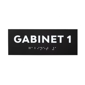 Gabinet - tabliczka z pismem Braille'a - akryl czarny mat - wym. 160x60mm - DARK - TAB422 