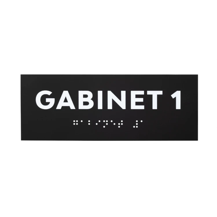 Gabinet - tabliczka z pismem Braille'a - akryl czarny mat - wym. 160x60mm - DARK - TAB422 