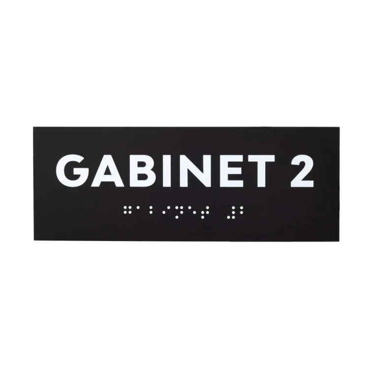 Gabinet - tabliczka z pismem Braille'a - akryl czarny mat - wym. 160x60mm - DARK - TAB422 