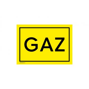 Gaz - tabliczka ostrzegawcza - wym. 210x150mm - PVC - kolorowy druk UV - BHP100