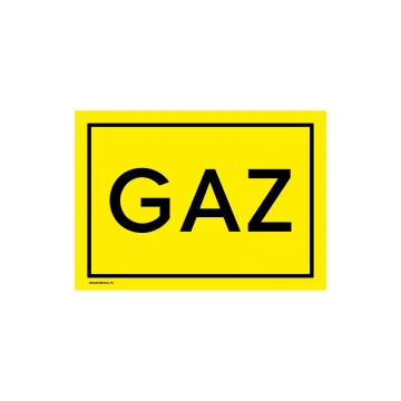 Gaz - tabliczka ostrzegawcza - wym. 210x150mm - PVC - kolorowy druk UV - BHP100
