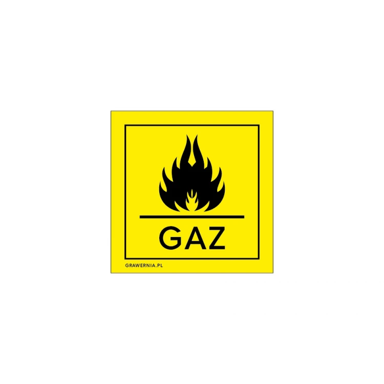 Gaz - tabliczka ostrzegawcza - wym. 90x90mm - PVC - kolorowy druk UV - BHP112