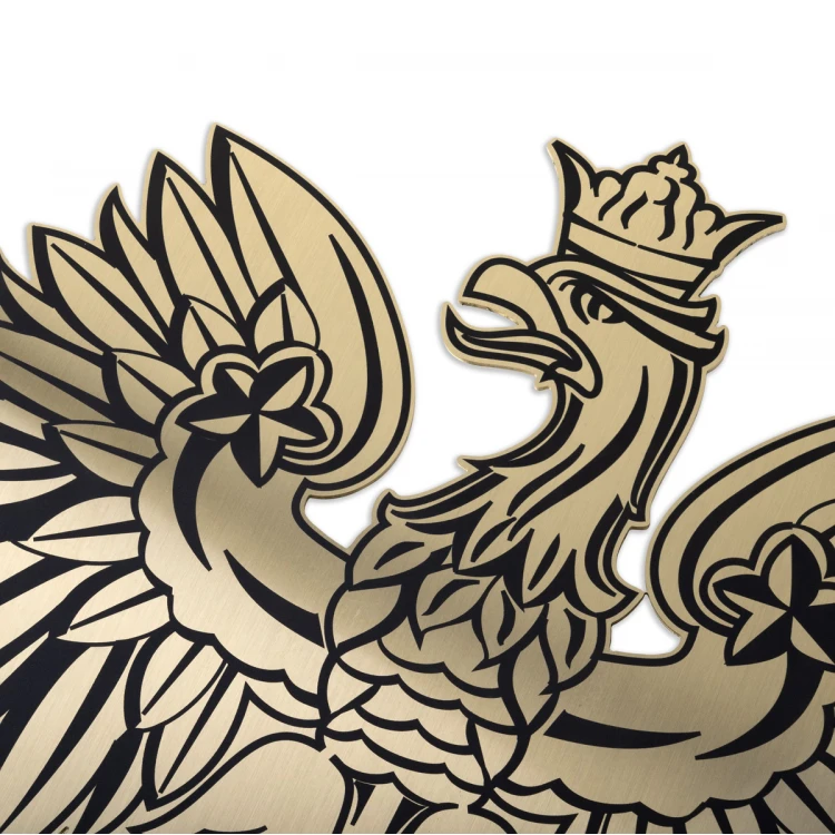 Godło dla kancelarii - mosiądz z nadrukiem UV - wym: 273x300mm - CNC107