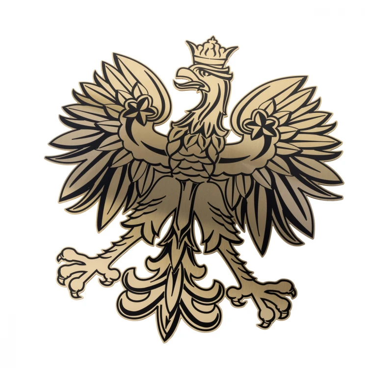 Godło dla kancelarii - mosiądz z nadrukiem UV - wym: 273x300mm - CNC107