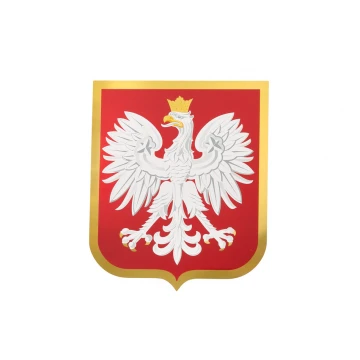 Godło Polski - złote aluminium z nadrukiem UV - wym: 200x238mm - DEK018