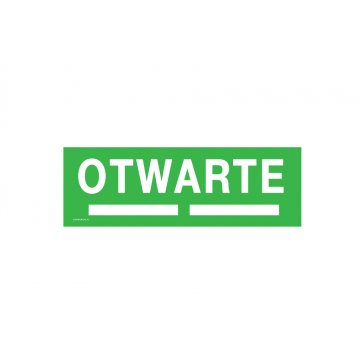 Godziny otwarcia - tabliczka do sklepu wym. 300x100mm - PVC - kolorowy druk UV - TAB197