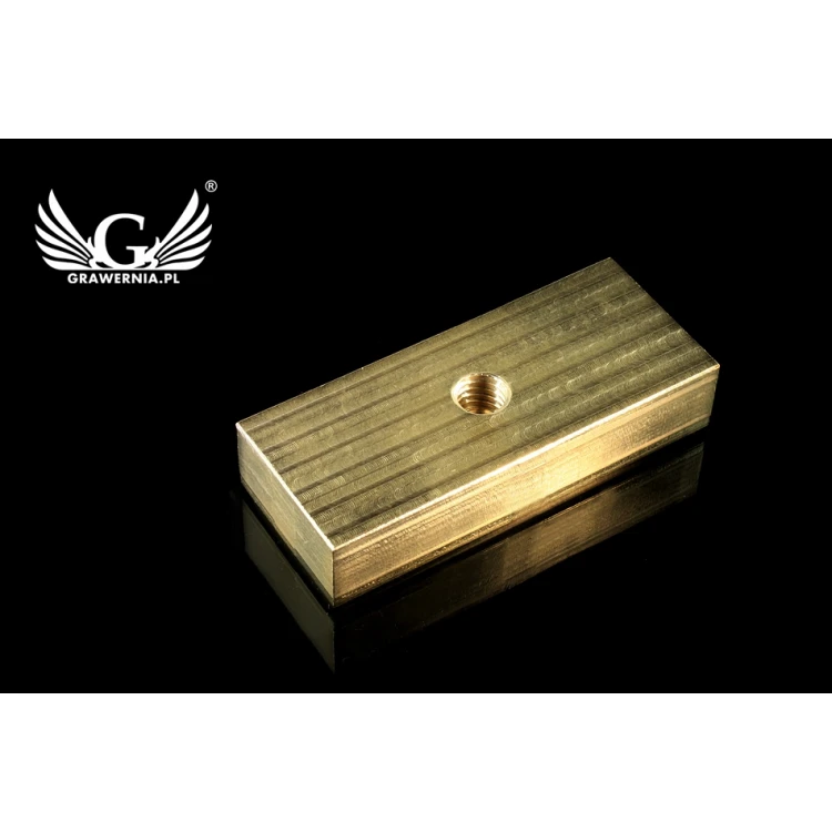 Gorący stempel do wyciskania logotypu na gorąco i zimno - wymiary matrycy: 60x22,3mm - CNC