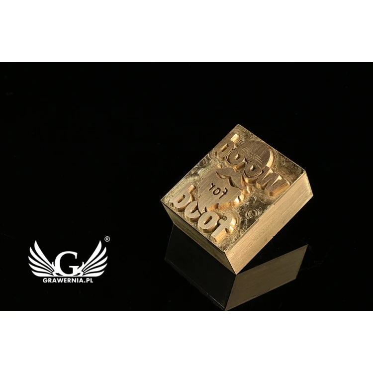 Gorący stempel do wyciskania logotypu na gorąco i zimno - wymiary matrycy: 26x32mm - CNC
