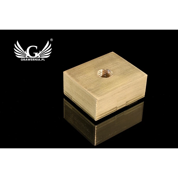 Gorący stempel do wyciskania logotypu na gorąco i zimno - wymiary matrycy: 26x32mm - CNC