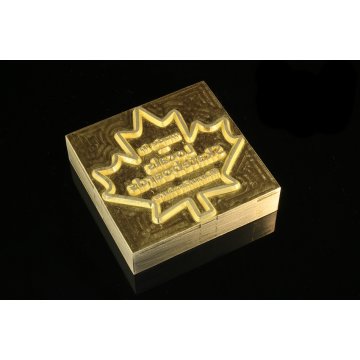 Gorący stempel do wyciskania logotypu na gorąco i zimno - wymiary matrycy: 52x51mm - CNC
