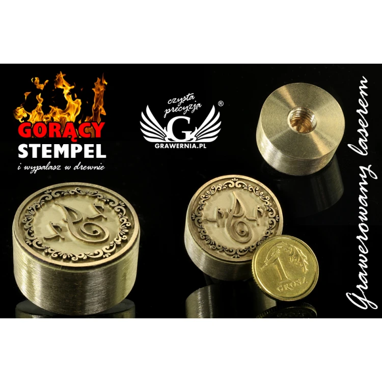 GORĄCY STEMPEL do wypalania logotypu na gorąco i zimno - średnica matrycy: 22mm - LASER