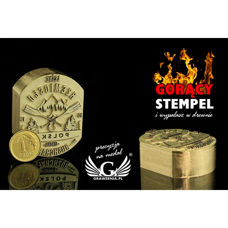 GORĄCY STEMPEL do wypalania logotypu na gorąco - wymiary matrycy: 31x40mm - LASER