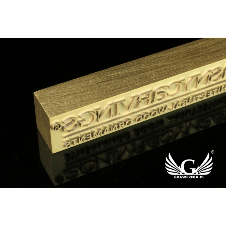 GORĄCY STEMPEL do wypalania logotypu na gorąco - wymiary matrycy: 106x17,5mm - LASER