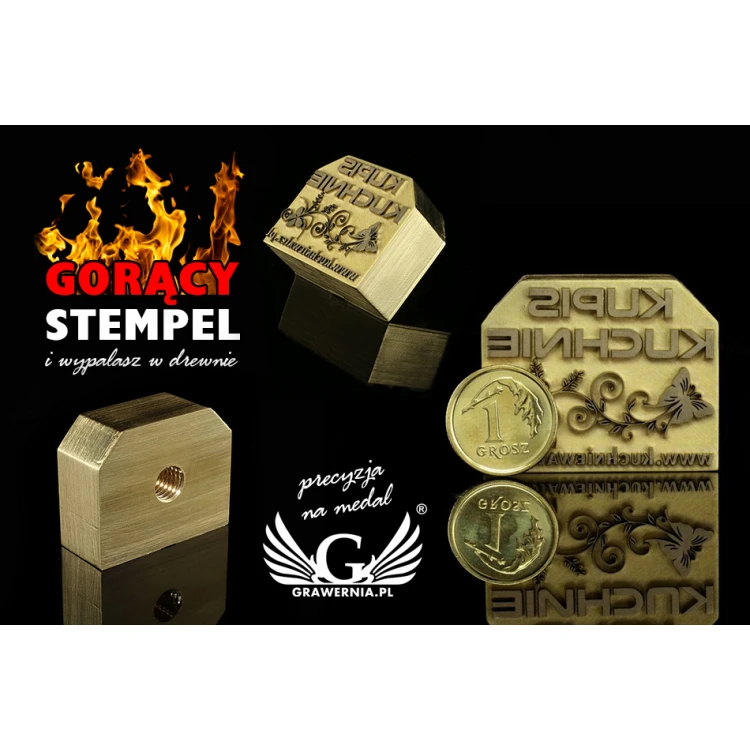 STEMPEL do wypalania logotypu na gorąco - wymiary matrycy: 33x27mm - LASER 