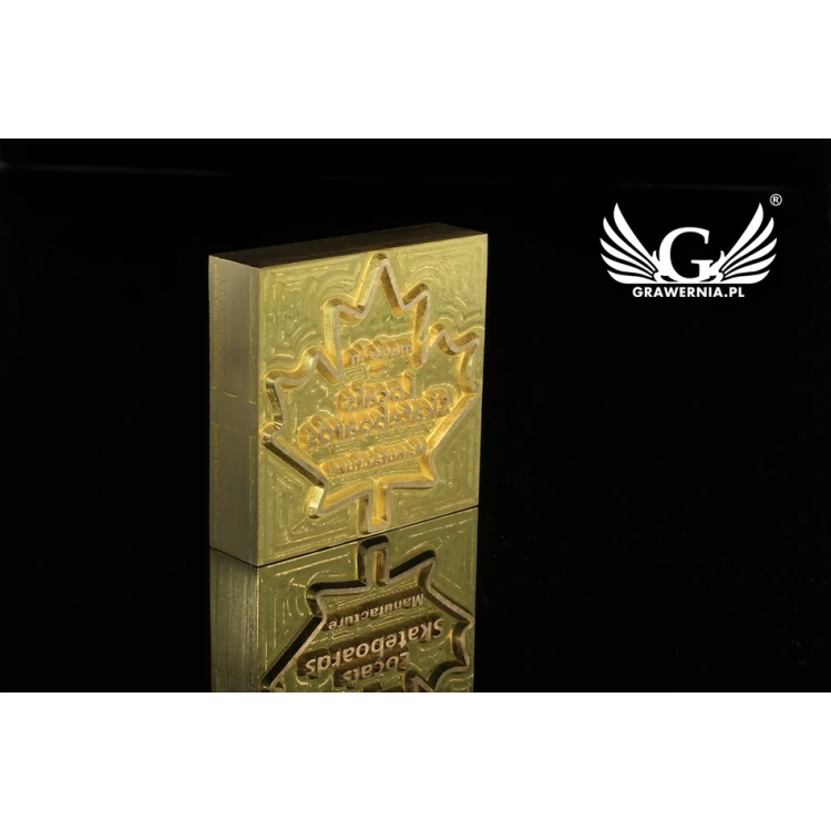 Gorący stempel do wyciskania logotypu na gorąco i zimno - wymiary matrycy: 52x51mm - CNC