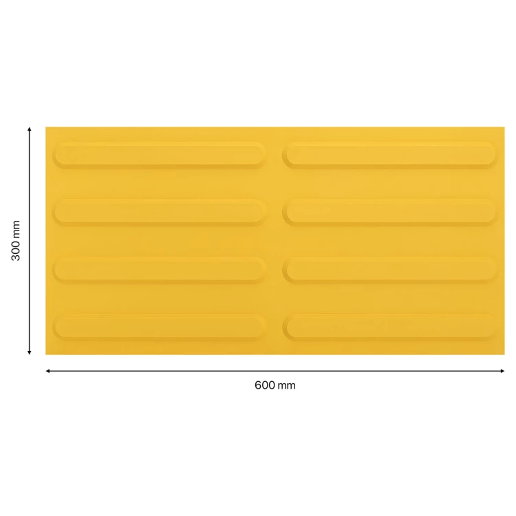 Gumowa płyta Braille'a z wypustkami dla niewidomych - żółta - wym. 600x300 mm - PB001