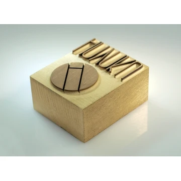 HOTSTAMP - Matryca / Pieczęć mosiężna do wyciskania logotypu na gorąco  - wymiary: 30x25mm